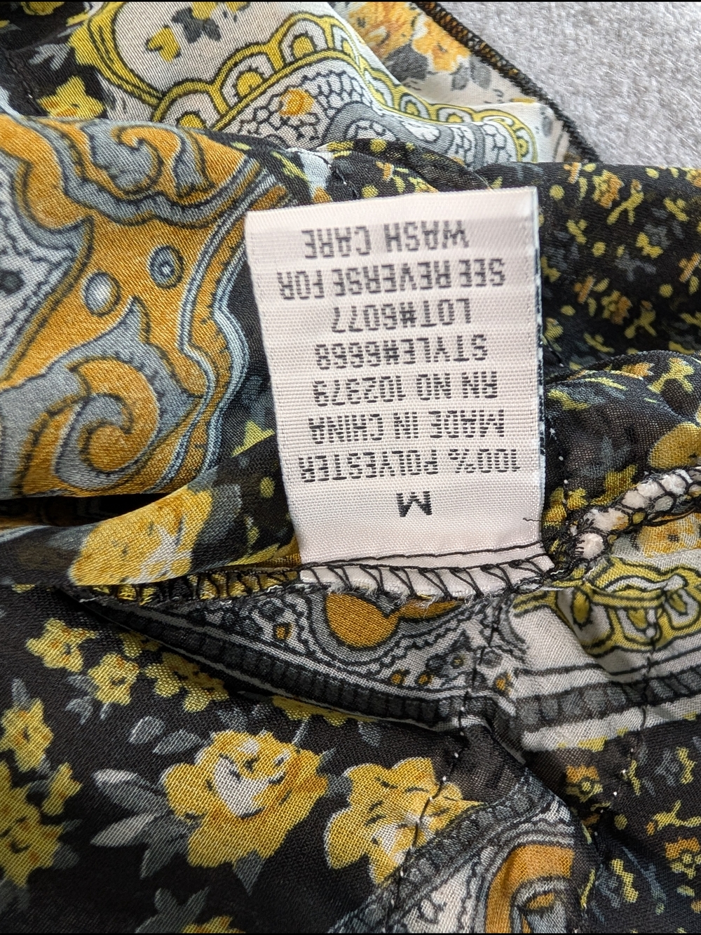 Ali & Kris Womens Boho Floral Paisley Tiered Mini Dress Blue Yellow Size M - Picture 4 of 9